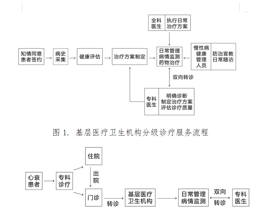 心力衰竭分級診療重點任務(wù)及服務(wù)流程圖 